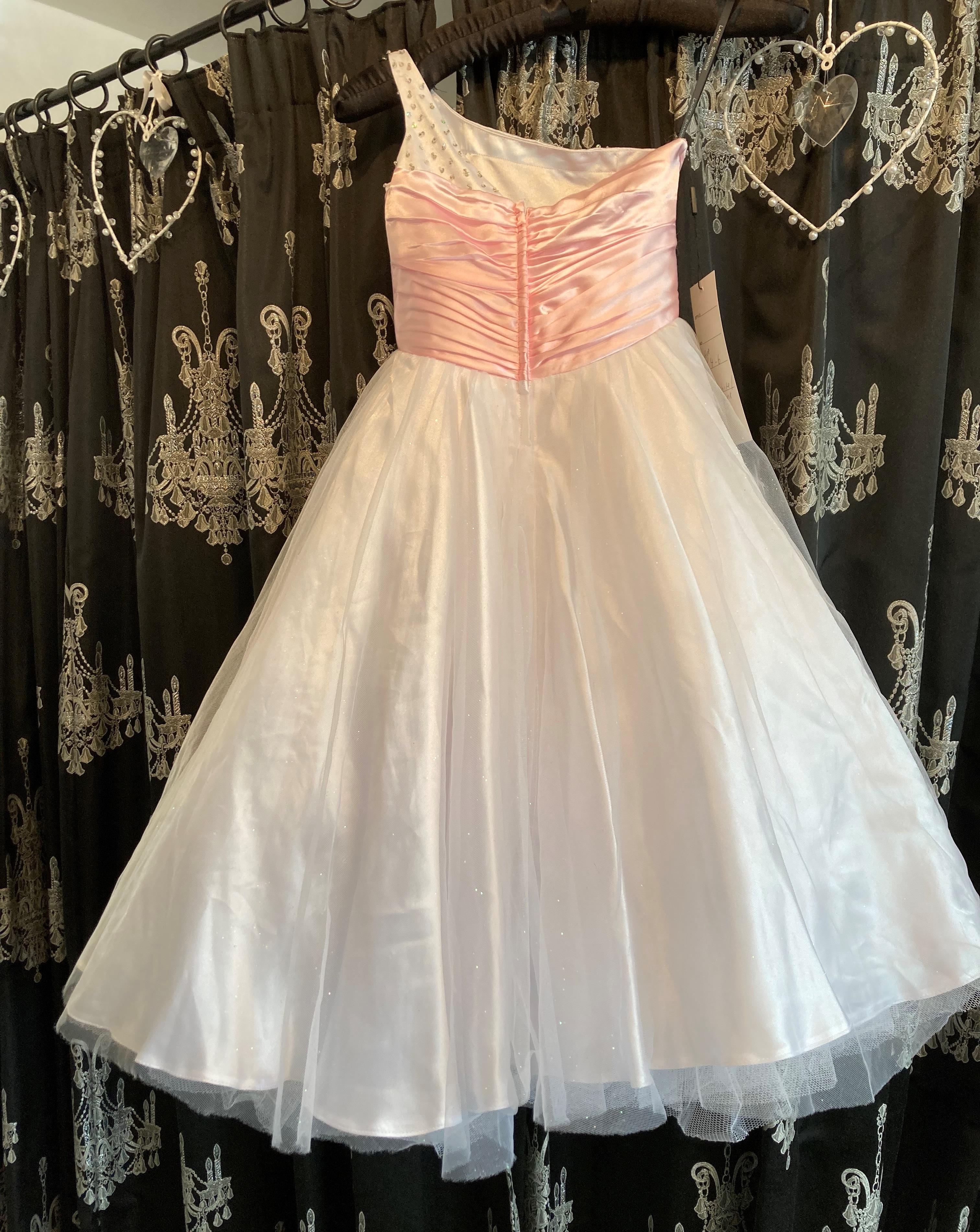 Children's white/pink pageant gown, age 4-6. - Image 4 of 4
