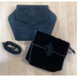 Two beautiful vintage evening bags including one Clarks suede feel hexagonal clutch bag - comes