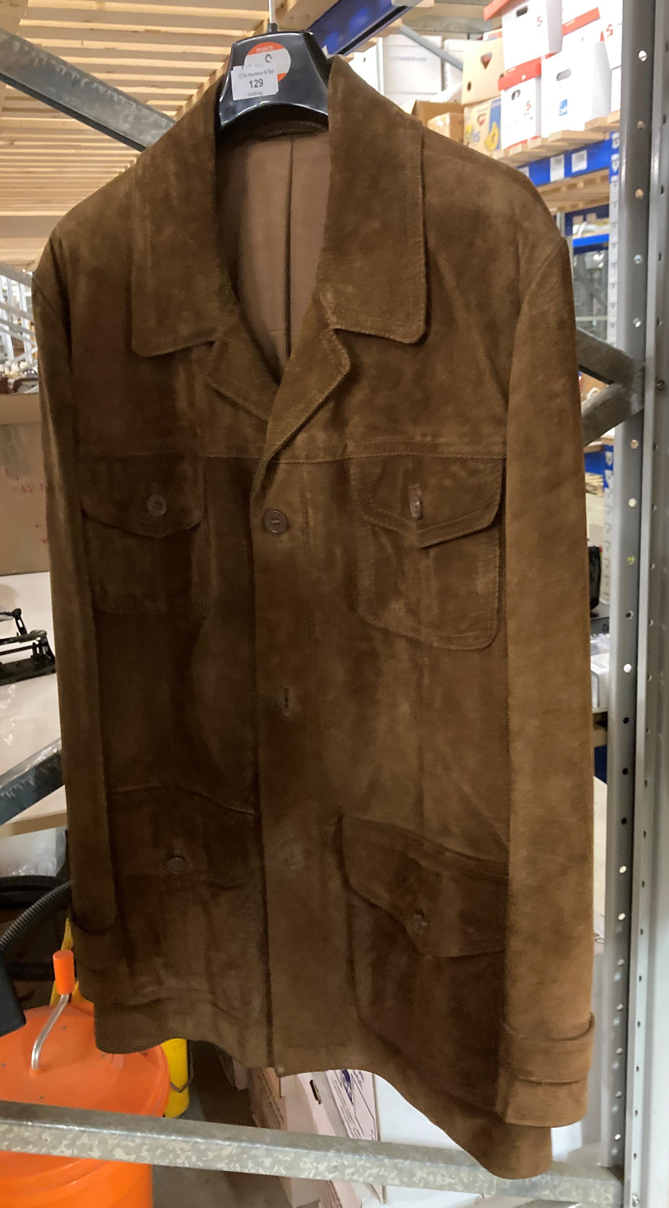 A gentleman's tan suede three-quarter length coat by Canda, - Image 2 of 2