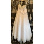 White A-line gown, size UK 12.