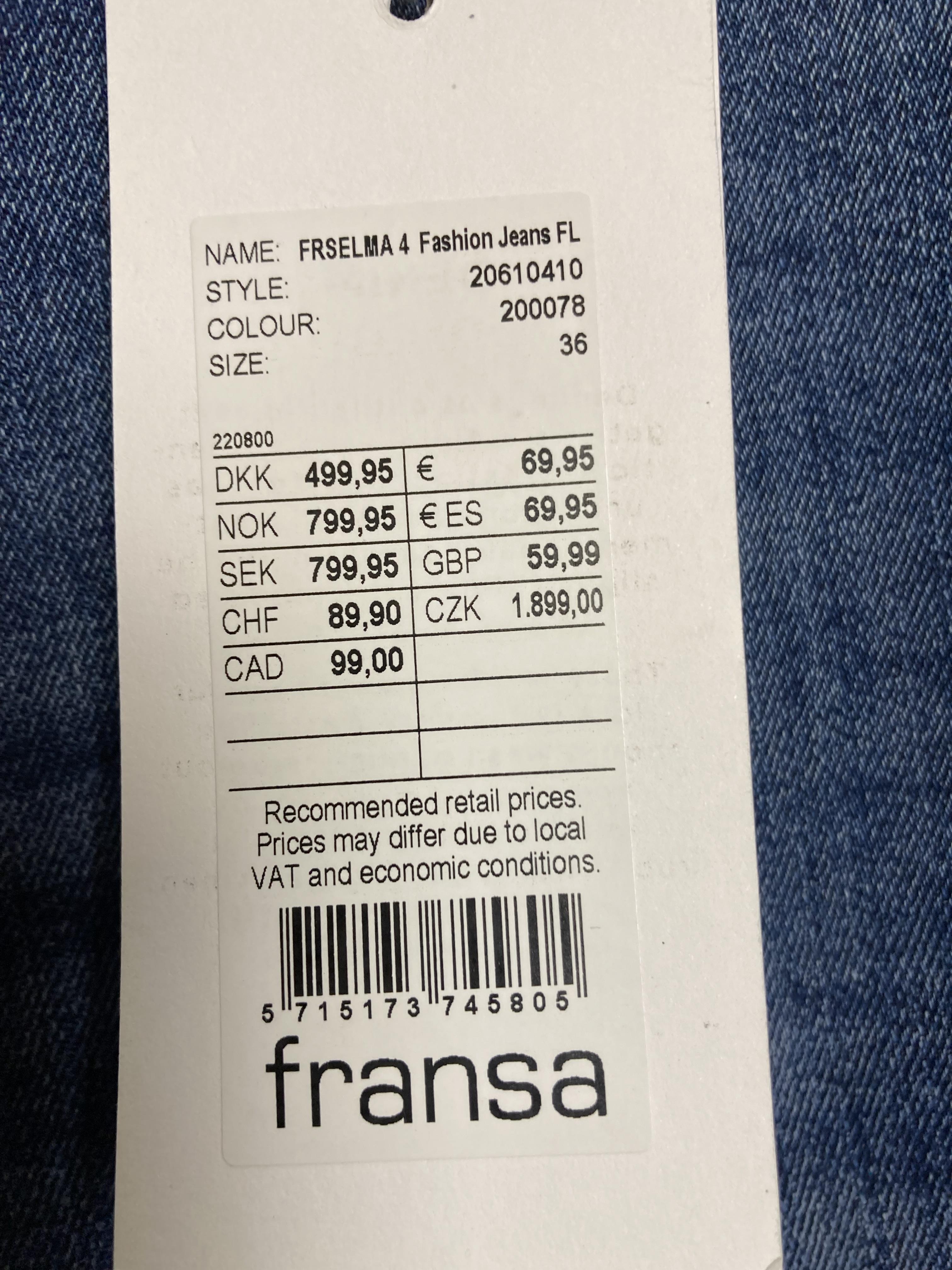 2 x Pairs of FRANSA ladies denim jeans - sizes 36 and 38 - RRP: £59. - Image 2 of 2