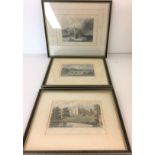 Three framed Yorkshire prints - 'Scarbro Castle' 32 x 27cm,