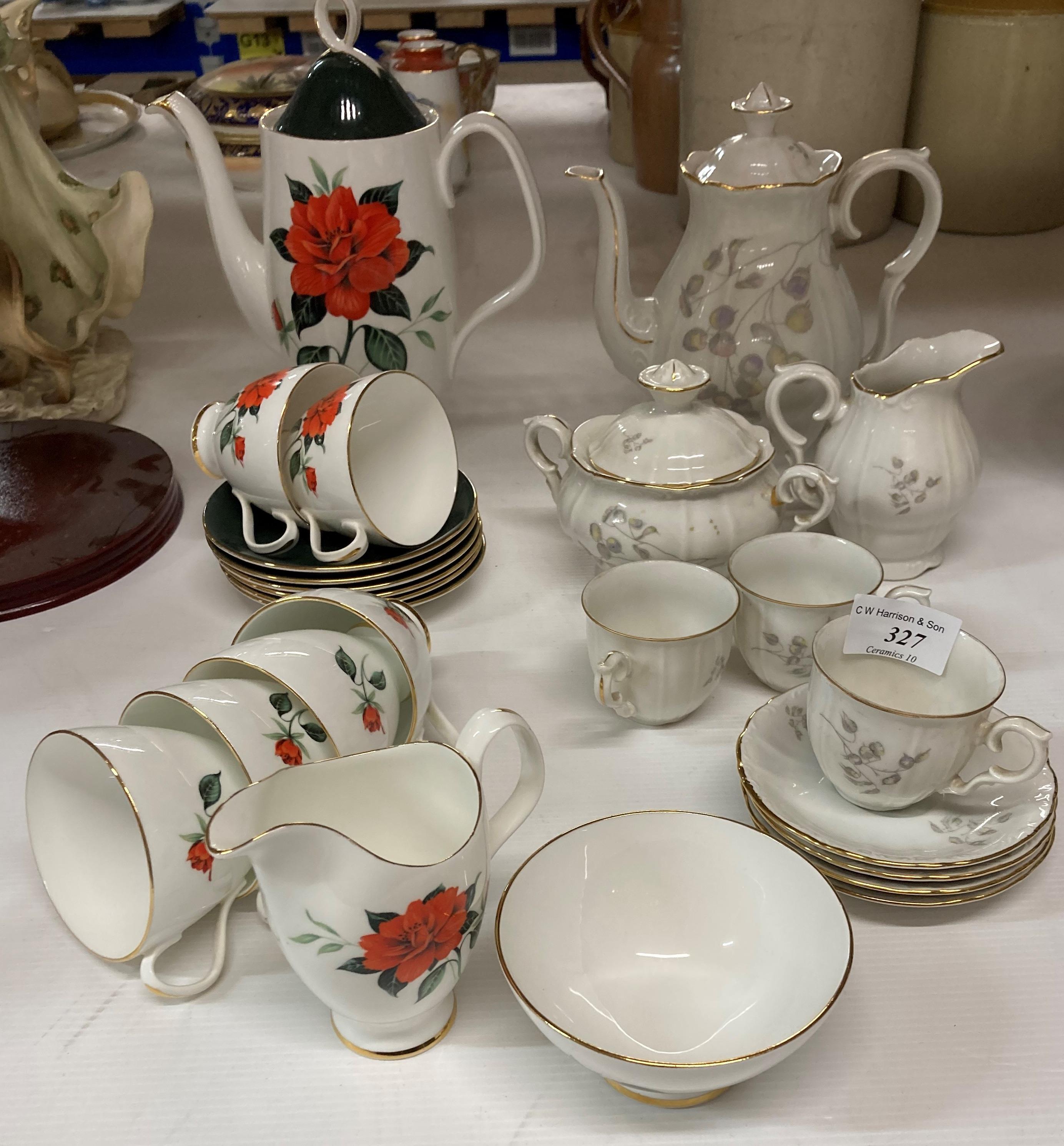 Two part coffee services by Royal Albert (Tahiti) - fourteen pieces,