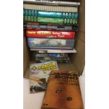 Box containing fifteen books - James Bond Thunderball with bullet holes in cover, Dick Francis,