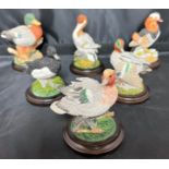 Six Country Artists birds including Ducks and other fowl 7 to 9cm high (saleroom location: X13)