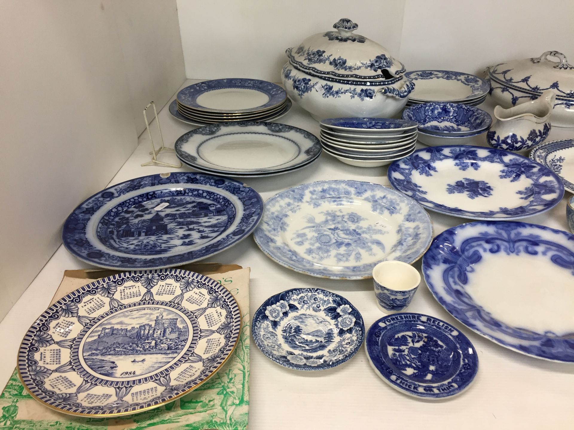 Forty pieces of blue and white ware including Wedgwood Pearl plate 25cm diameter, - Image 3 of 6