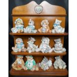 Calico Kittens wooden display rack 33cm high with twelve Calico Kittens 5.