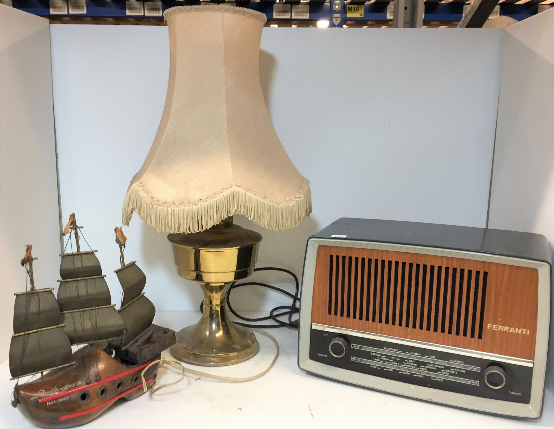 Three items - vintage Ferranti A1149 radio 34 x 23 x 16cm,