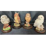 Four Country Artists Owls 10 to 11cm high (saleroom location: X13)