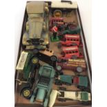 Thirteen items - mainly diecast models by Lesney/Matchbox and Duesenberg by Banthrico Inc.