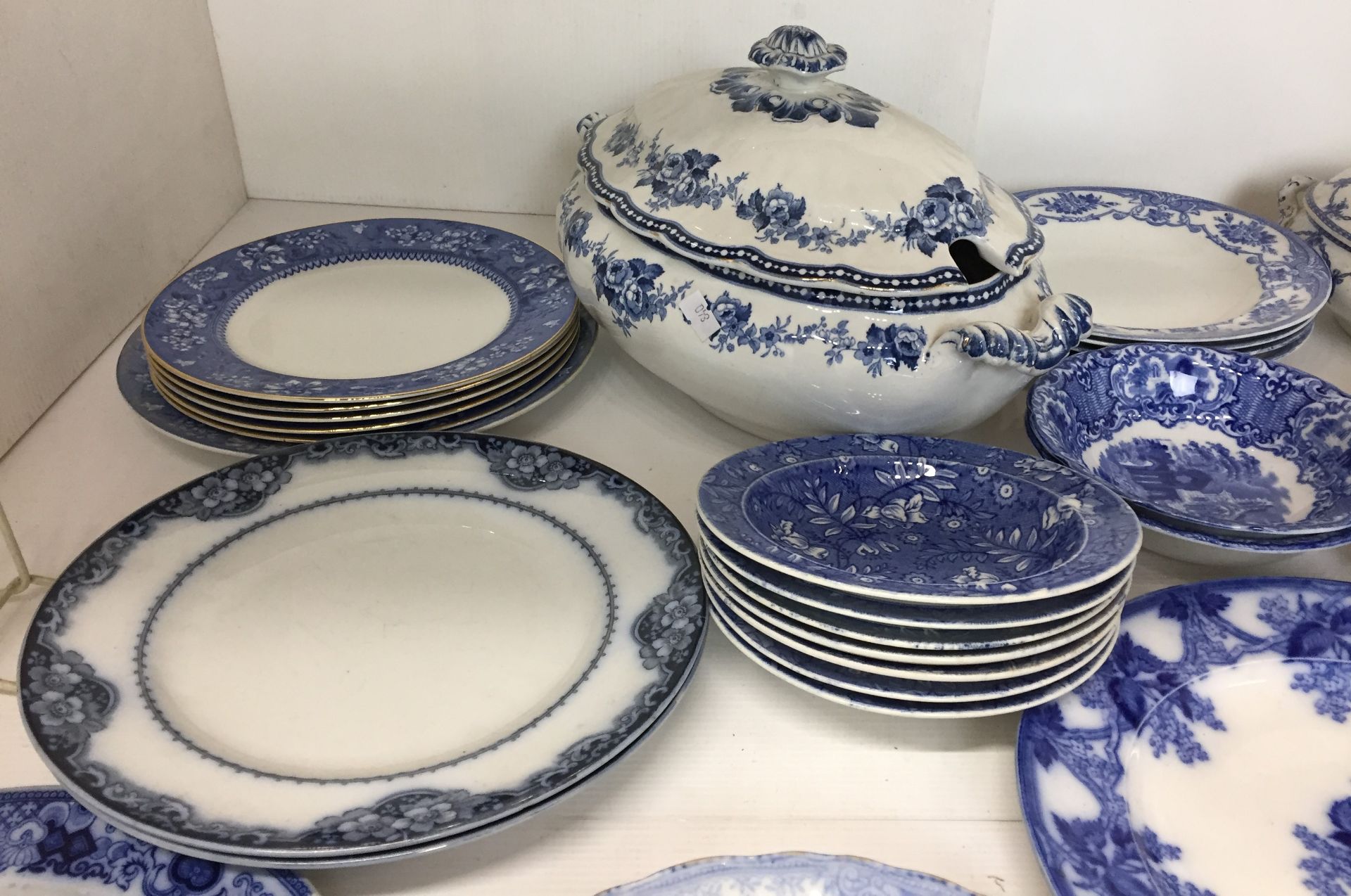 Forty pieces of blue and white ware including Wedgwood Pearl plate 25cm diameter, - Image 2 of 6