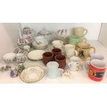 Fifty five items including a fourteen piece Crown Staffordshire china coffee set,