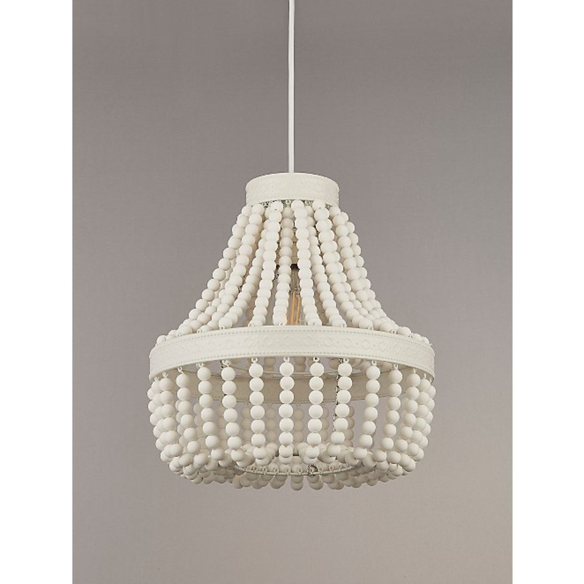 3x Lighting Items. 1x White Beaded Pendant Light Shade RRP £40 (Tag Attached).