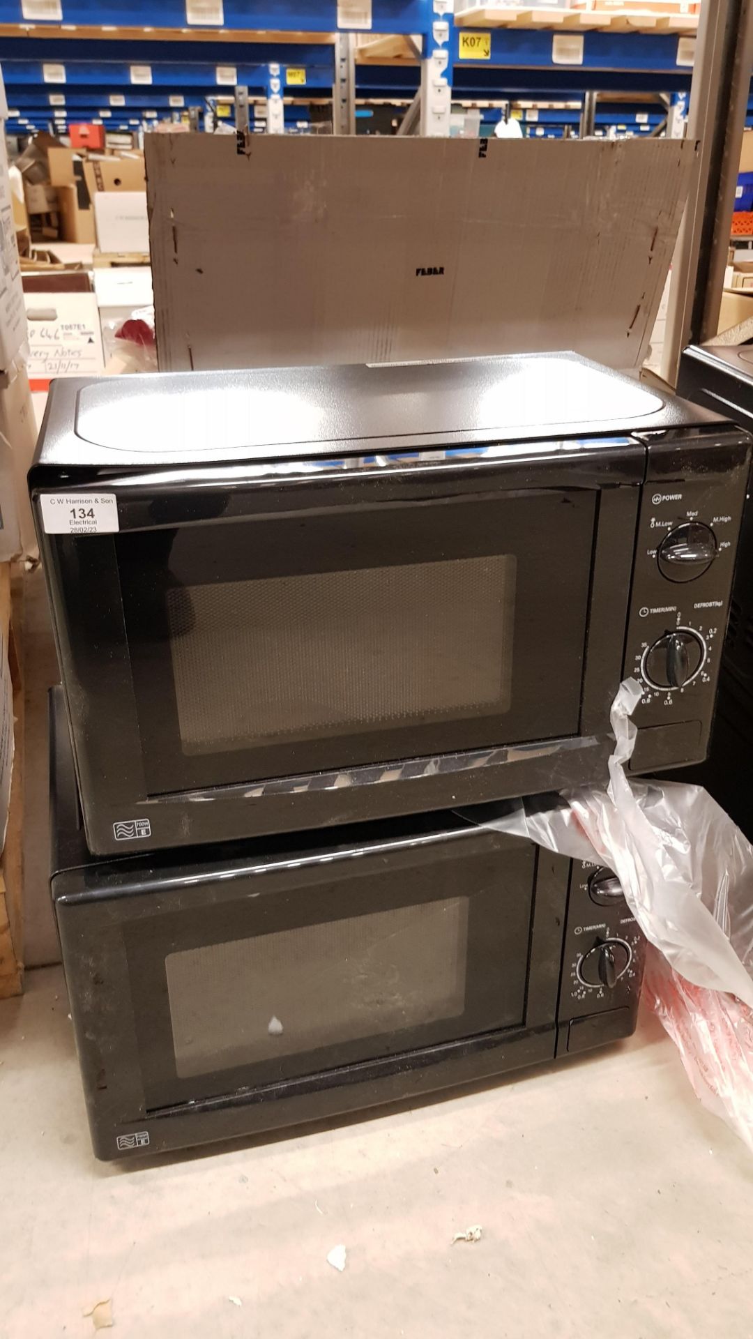 2x Microwave Oven Black 700W 17L (GMM001NB-18) RRP £60 Each. (Spares Or Repairs). - Image 2 of 7