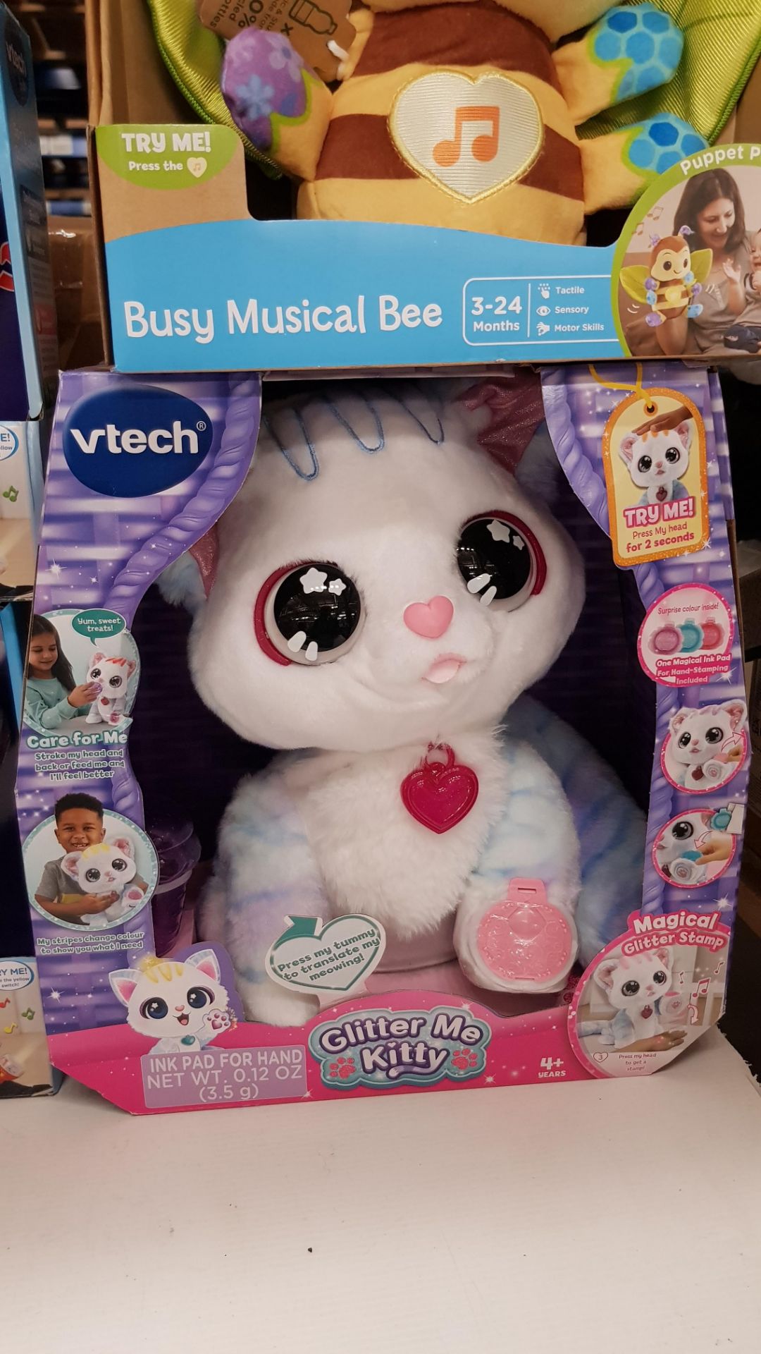 5x Toy Items. 1x Vtech Glitter Me Kitty RRP £42. 1x Vtech Baby Busy Musical Bee RRP £20. - Image 9 of 10