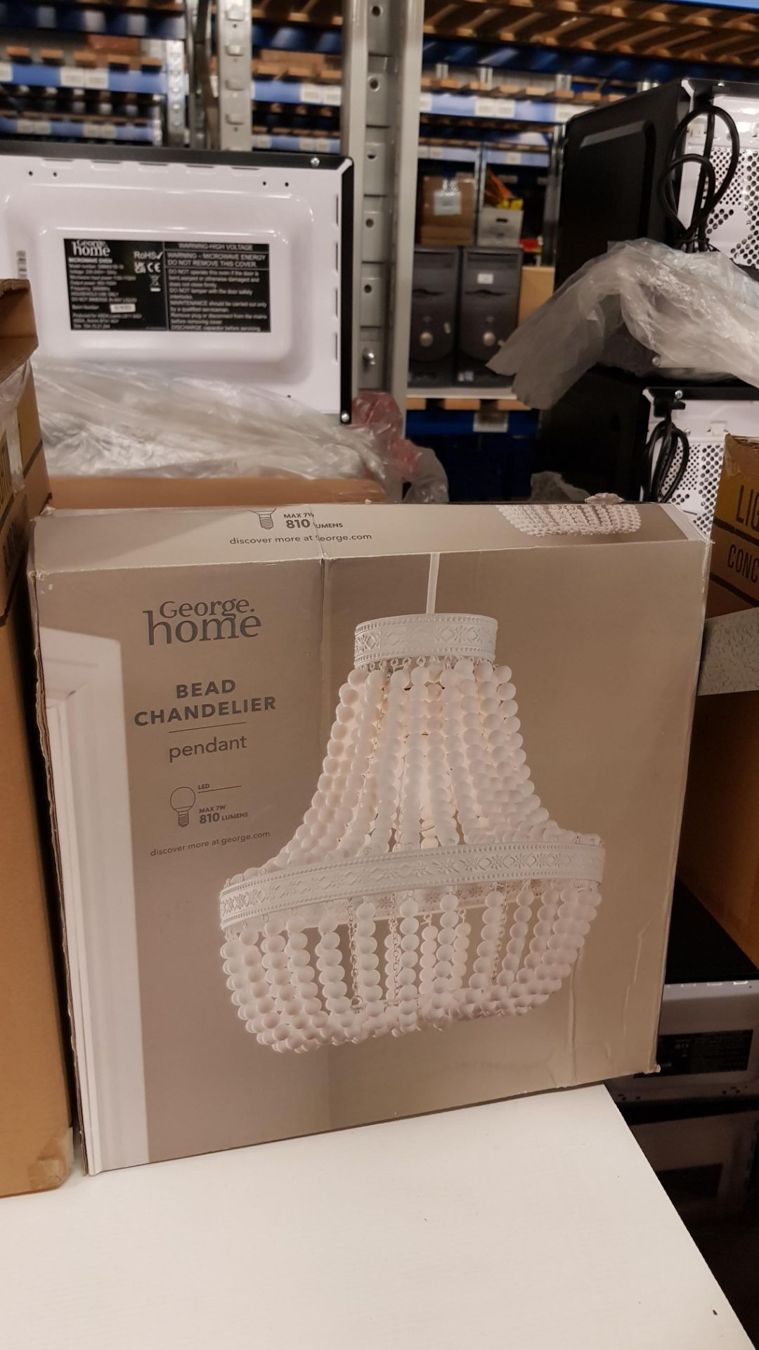 3x Lighting Items. 1x White Beaded Pendant Light Shade RRP £40 (Tag Attached). - Image 5 of 9