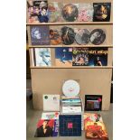 Contents to box - mainly 12" singles but includes some 10" colour disc singles and LPs - artists