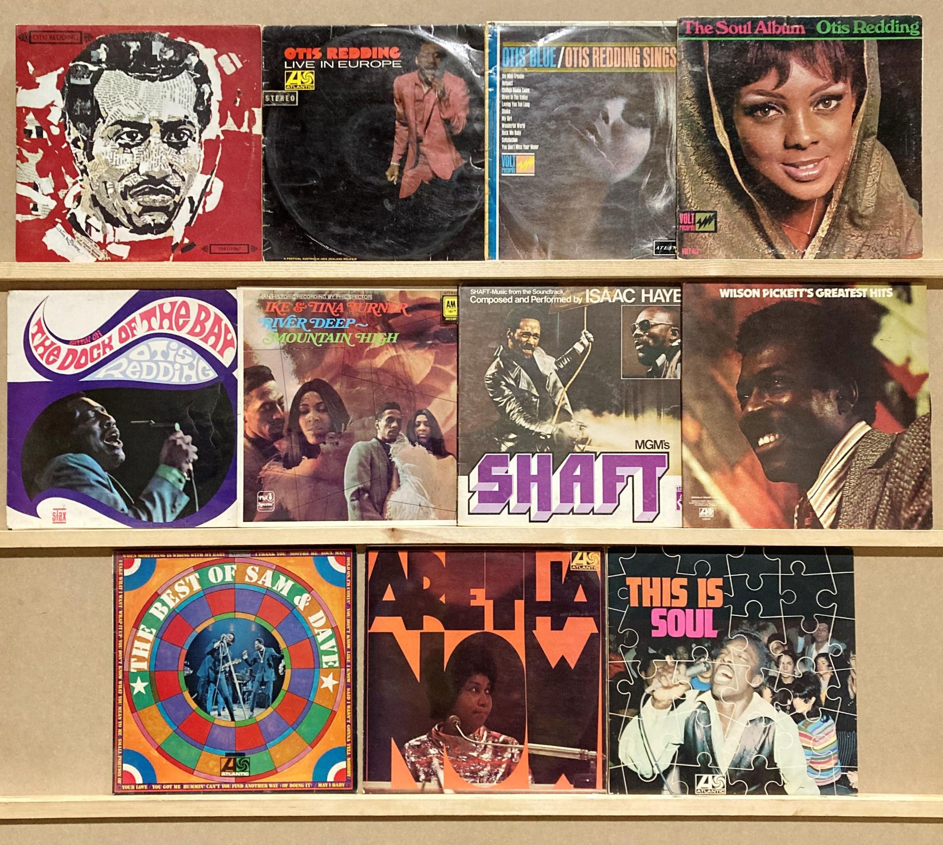 Eleven Stax/Atlantic/Soul LPs comprising Otis Redding "Live in Europe", Otis Redding '1941-1967',