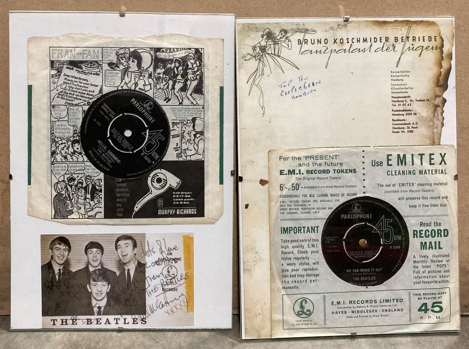 A mixed lot of The Beatles memorabilia to include four picture frames, - Image 2 of 6