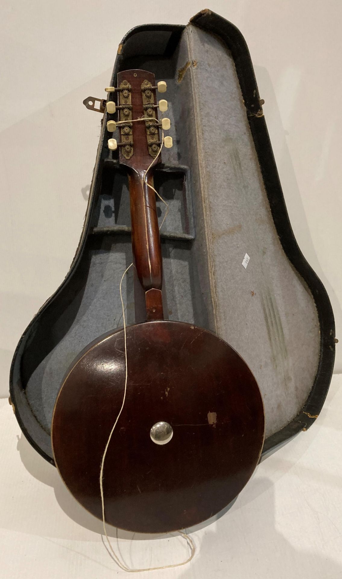 Vintage 'Savana' 8 string banjo (torn skin and missing one string) in case (Saleroom location: S3) - Image 2 of 2