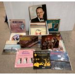 Approximately forty assorted 12" vinyl records - mainly easy listening - Beatles, Henry Hall,
