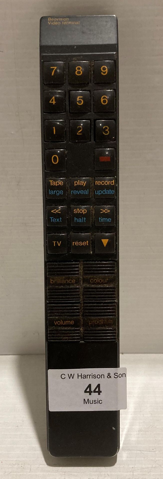 A Bang and Olufsen Beovision video terminal remote control (Saleroom location: S2)