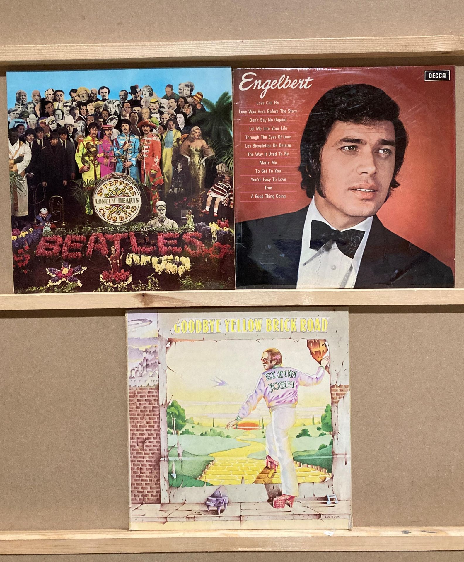 Three LPs - The Beatles 'Sgt Peppers Lonely Hearts Club Band' on Parlophone PCS 7027 complete with