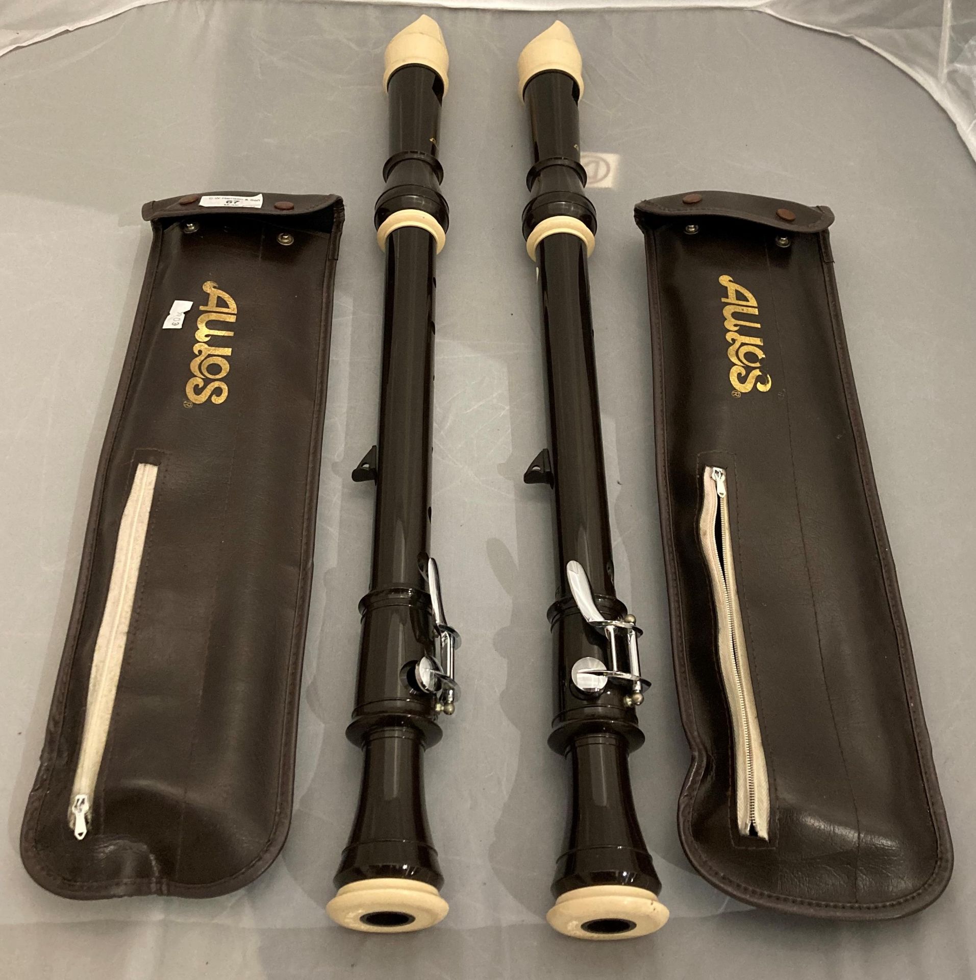 Two Aulos 311-E tenor recorders in cases (Saleroom location: S3)