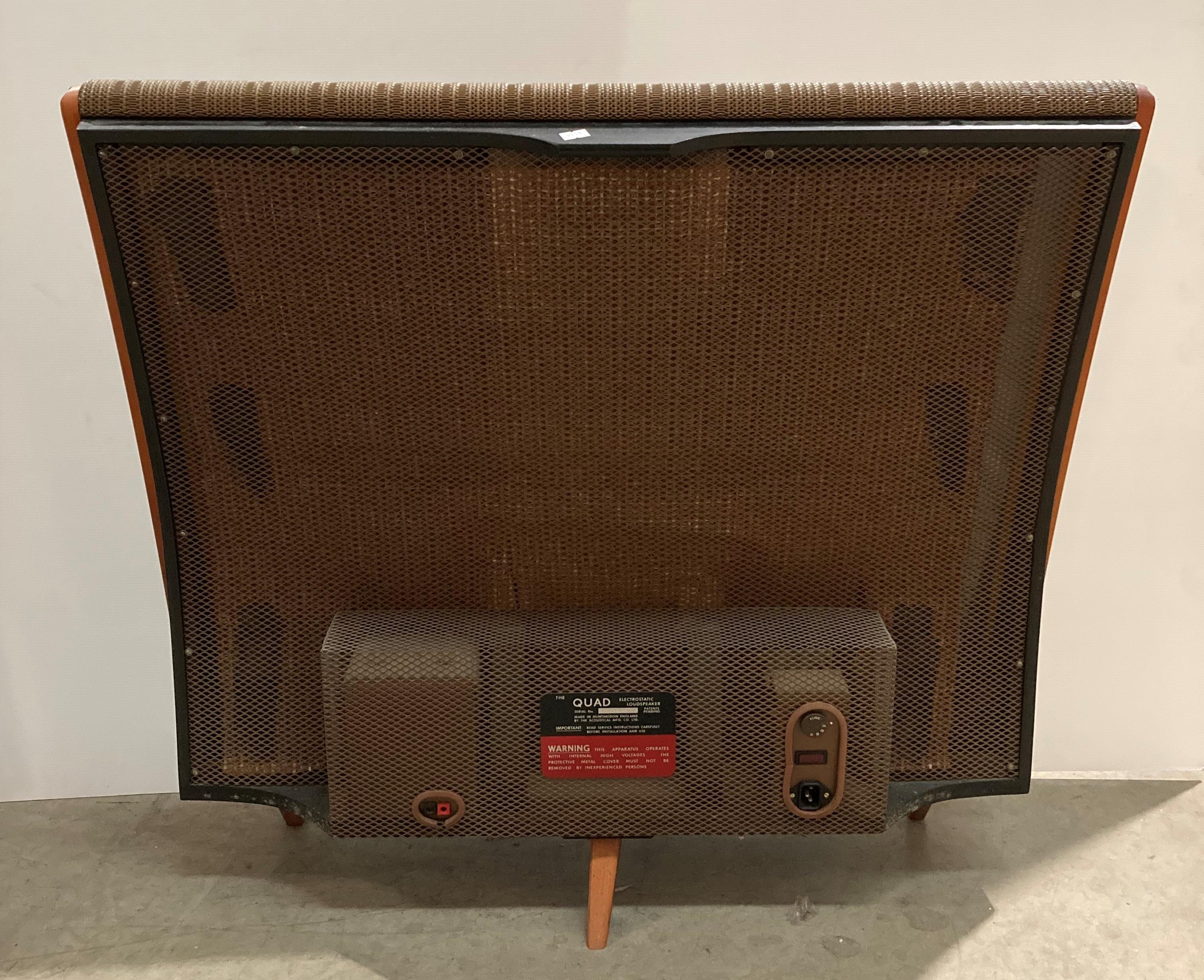 A pair of vintage 'Quad' ESL57 serial no: 47786 standing speakers in teak and brown (no leads) - Image 3 of 16