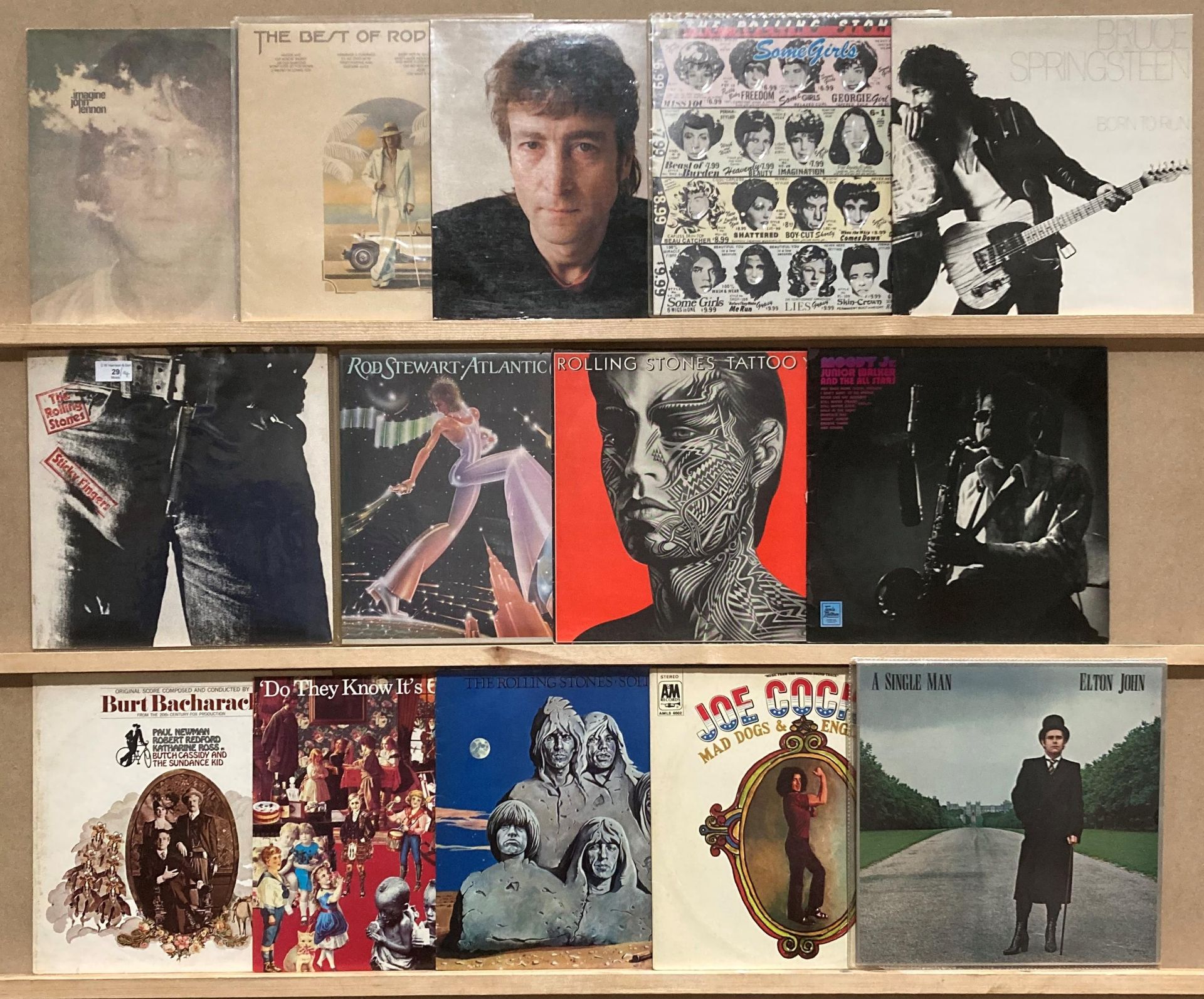Fourteen assorted LPs including John Lennon "Imagine", The Rolling Stones "Sticky Fingers",
