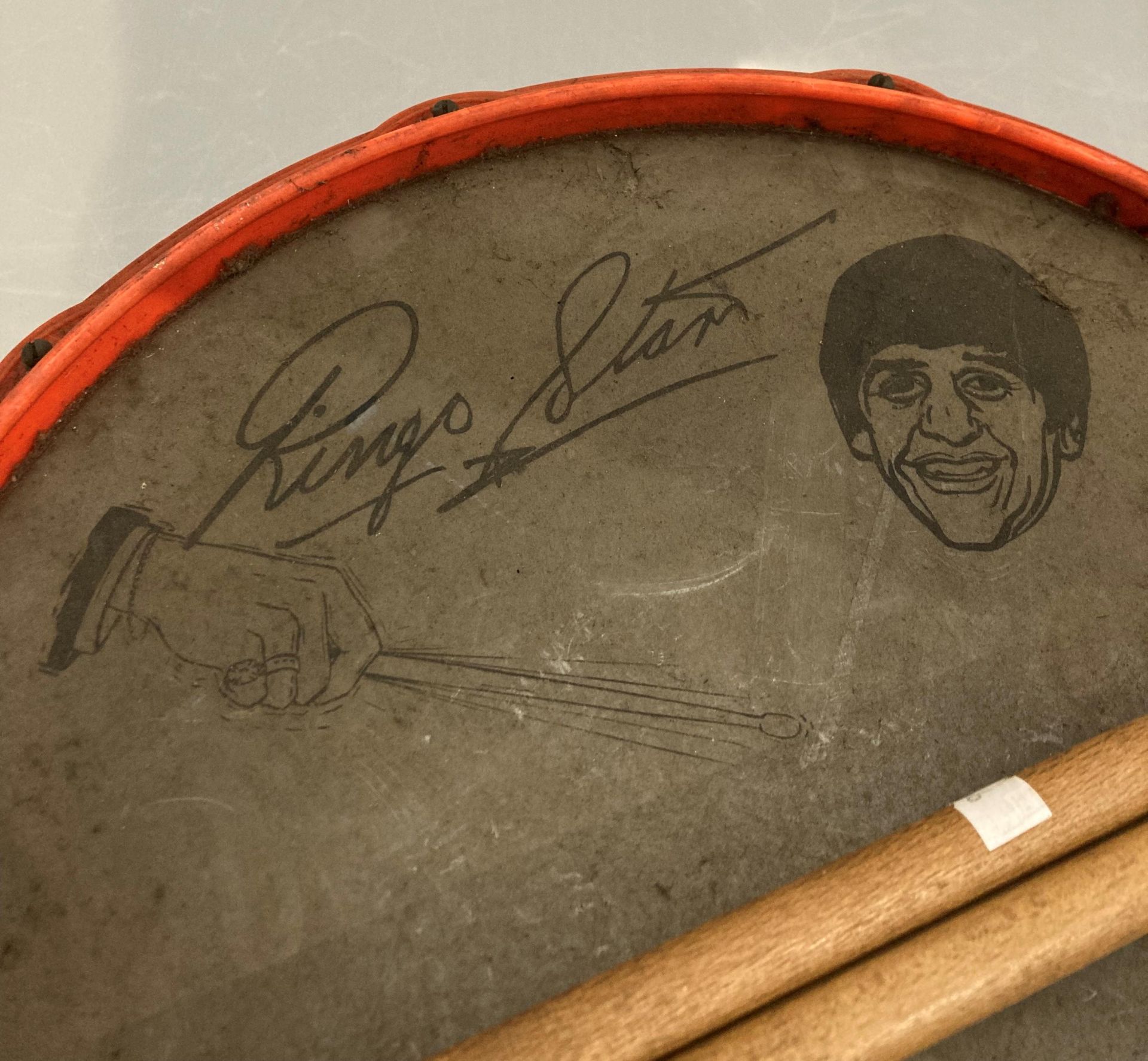 Ringo Star New Beat plastic snare drum with two wooden drum sticks by Selco (Saleroom location: S3) - Image 2 of 4