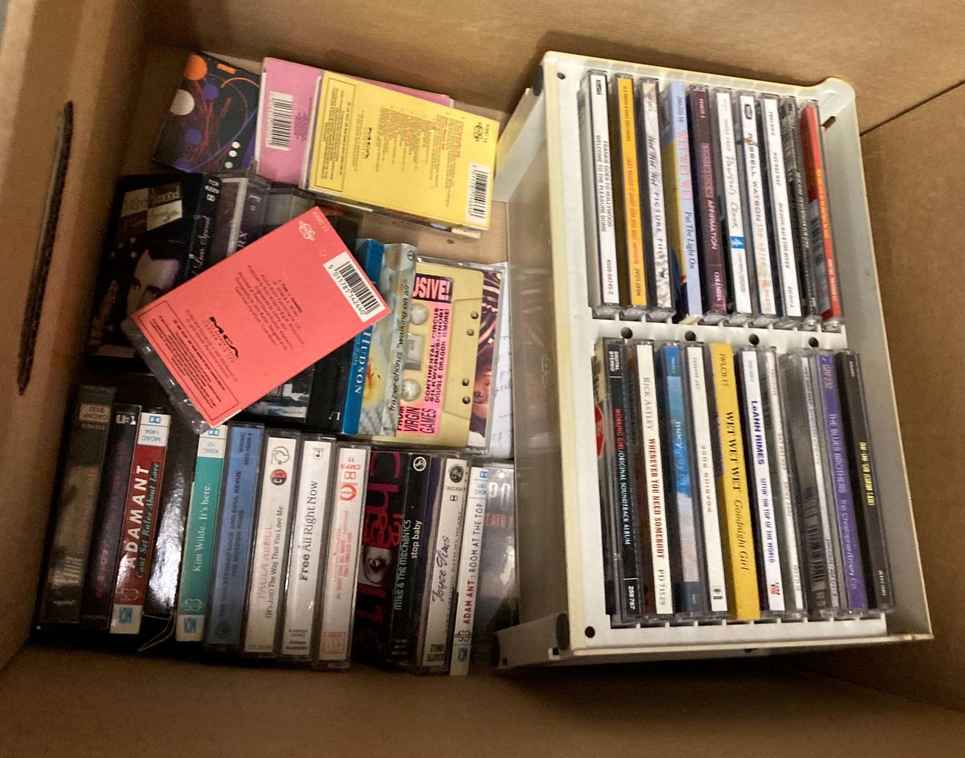 Contents to two boxes - a mixture of DVDs, CDs and cassette tapes, - Image 3 of 3