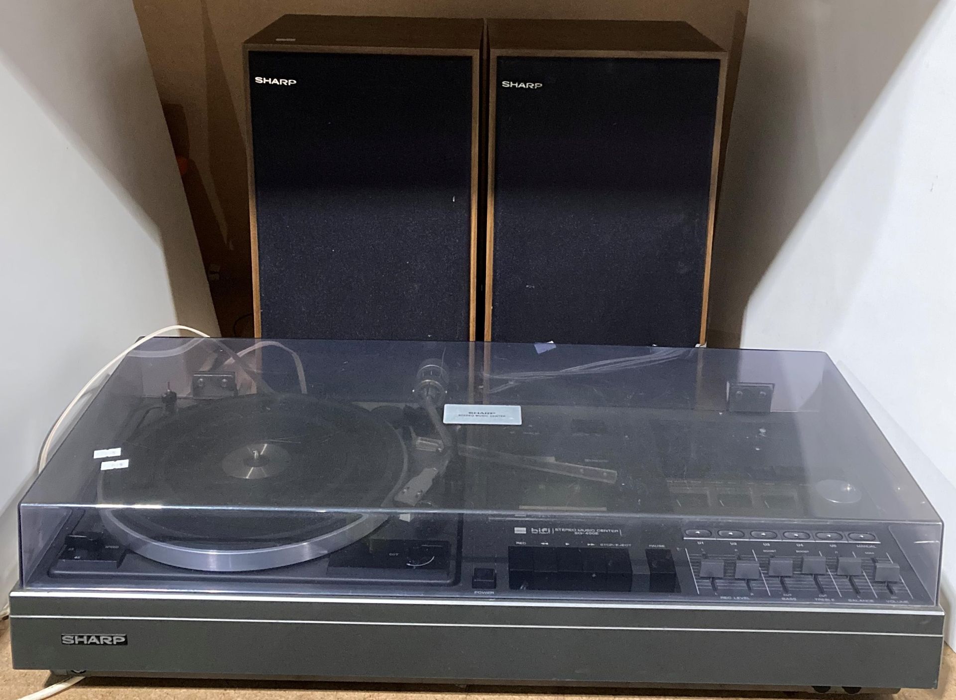 Sharp SG-400E stereo music centre with a pair of Sharp CP-400E speakers (Saleroom location: S2