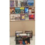 Ninety assorted 12" vinyl records by Elaine Page, ABBA, Shirley Bassey, Simon and Garfunkel,