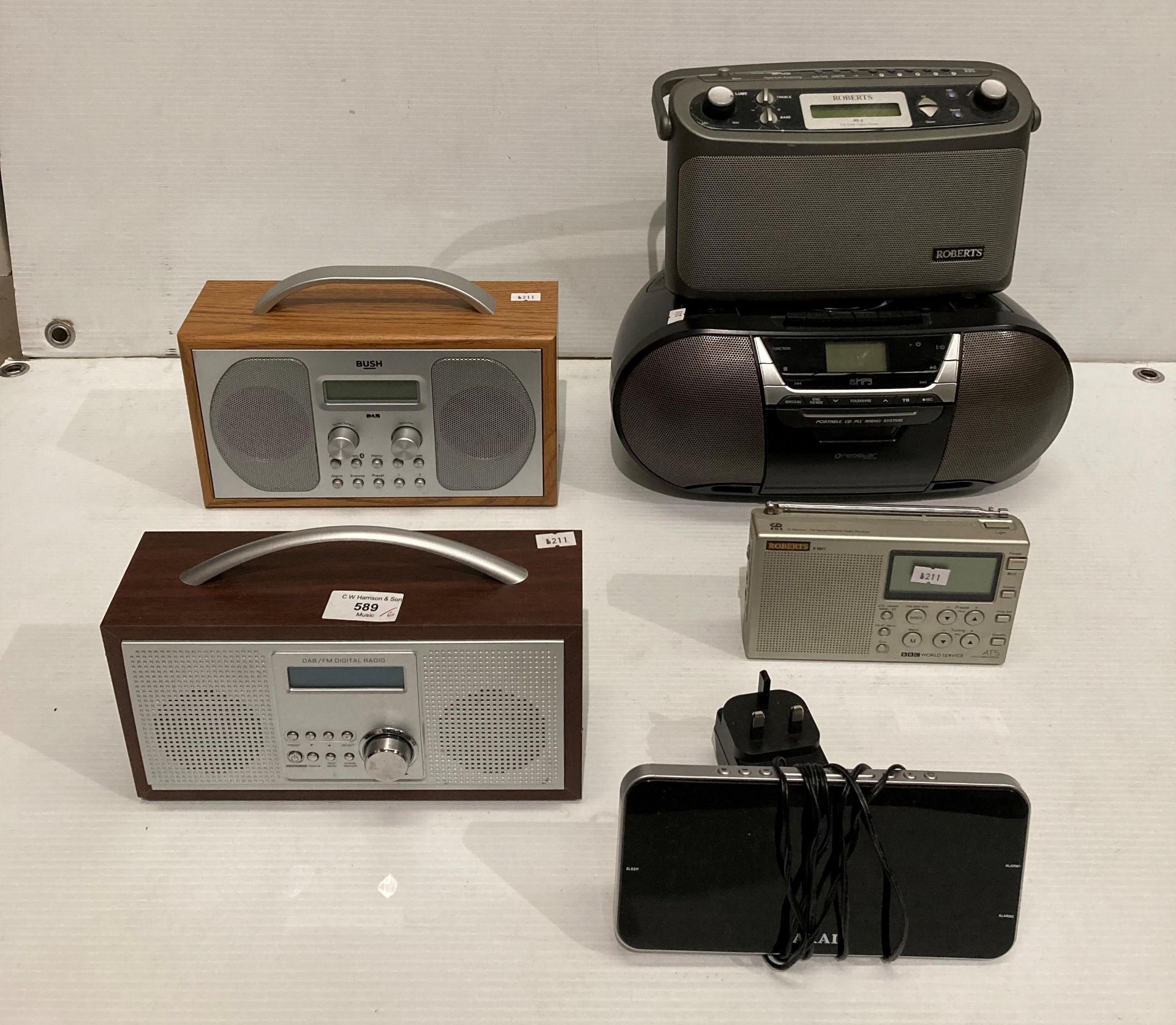 Three assorted DAB radios by Roberts, Bush etc.