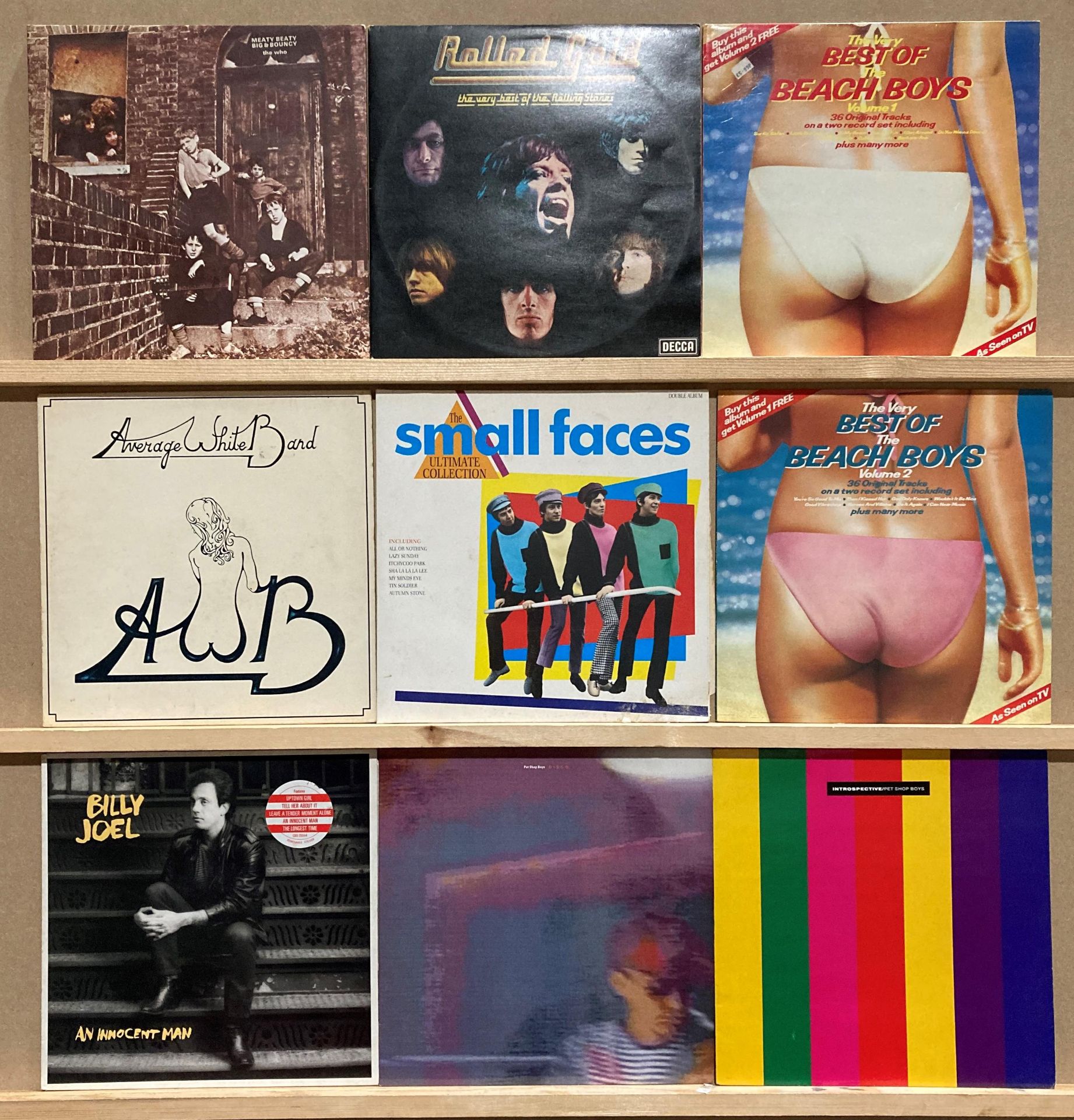 Nine mainly rock/soft rock LPs including The Who "Meaty, Beaty,