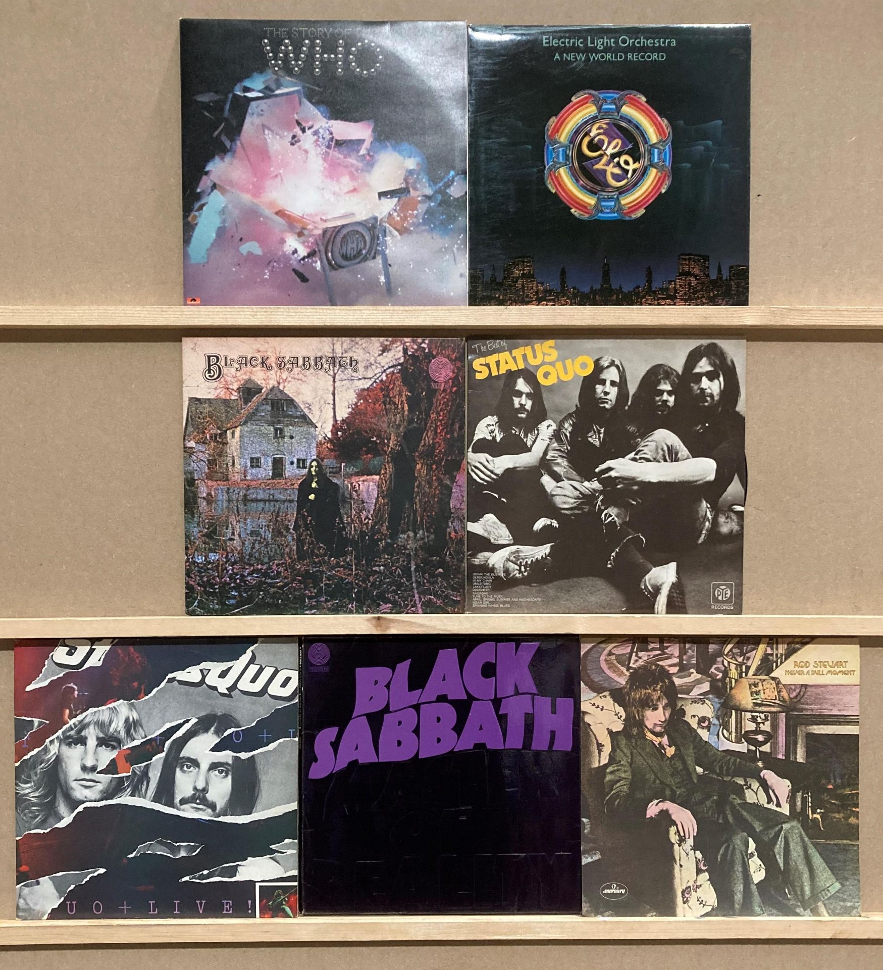 Seven rock LPs - "The Story of The Who", "Black Sabbath" on Vertigo VO6,