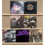 Seven rock LPs - "The Story of The Who", "Black Sabbath" on Vertigo VO6,