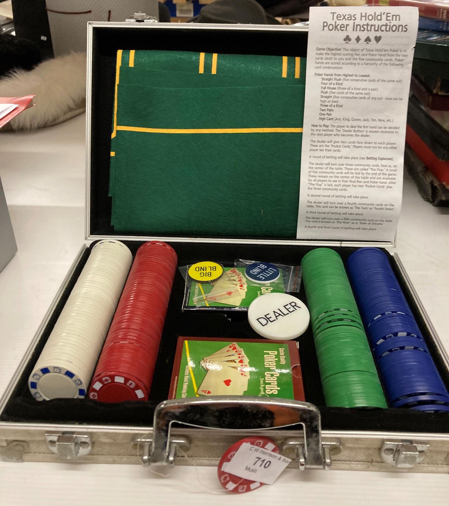 Texas Hold'Em poker game in aluminium box (Saleroom location: R05)