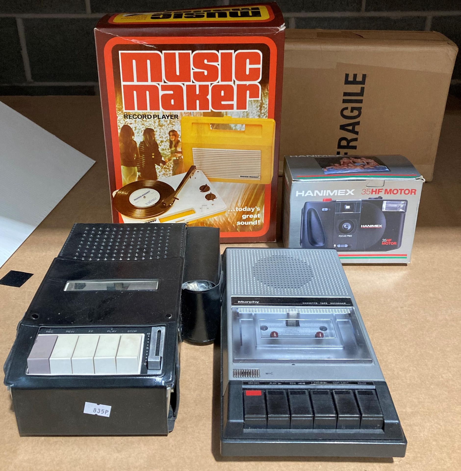 Retro music maker by Solid State in box, two cassette recorders (no leads),