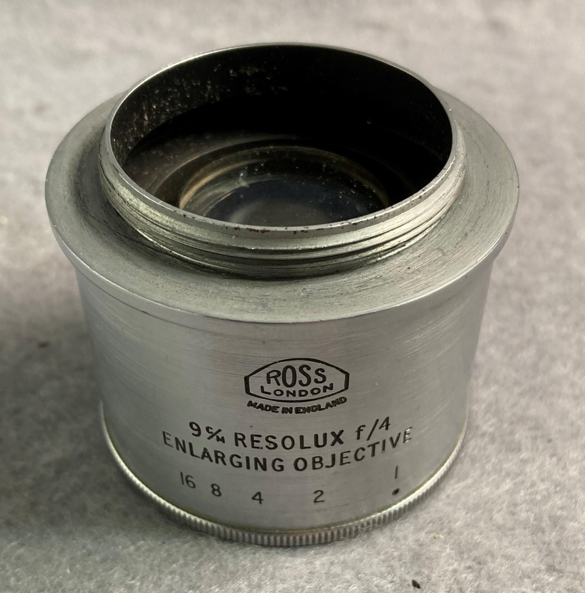 A Ross Resolux magnifying lens,