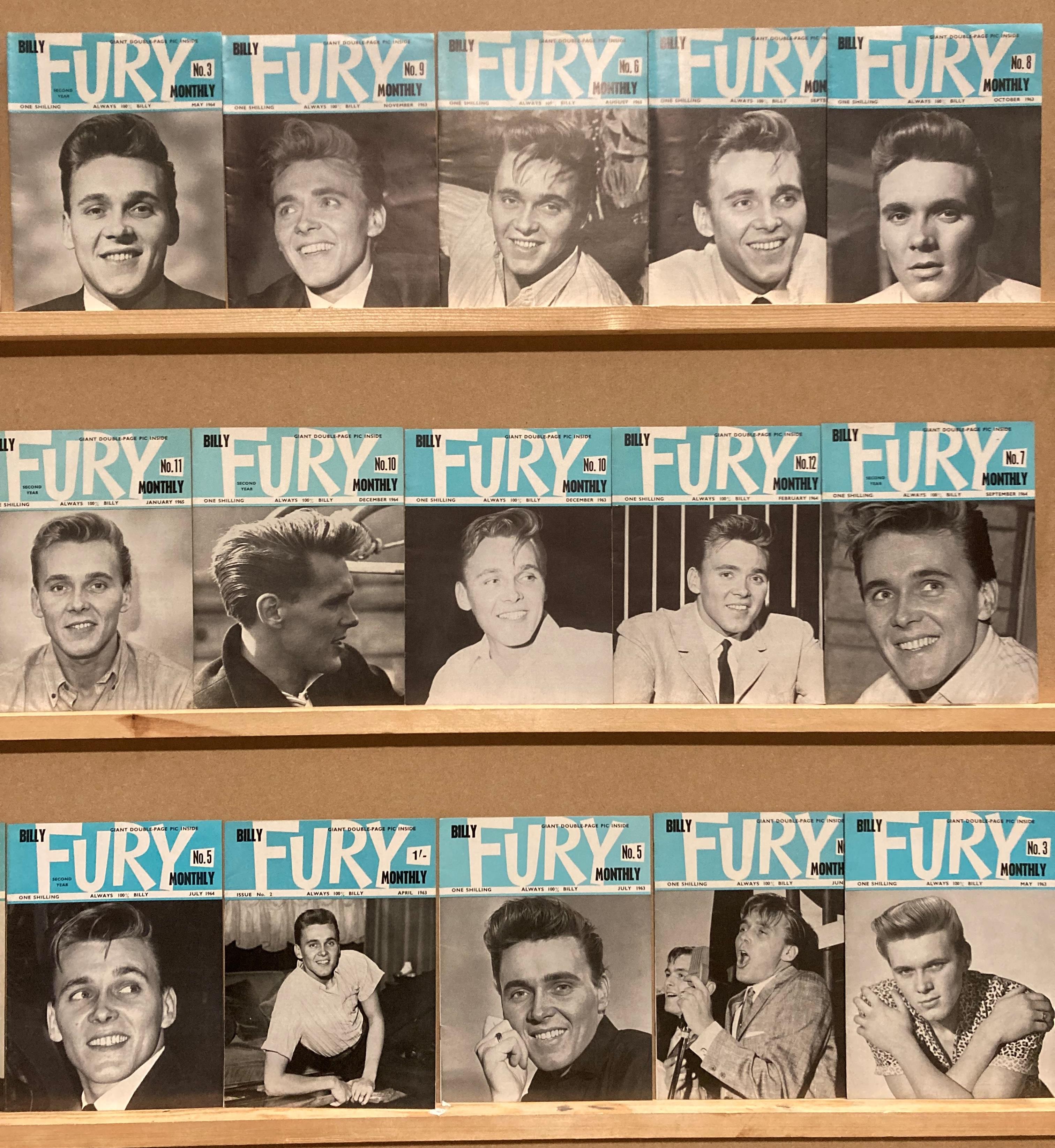 Contents to lid - twenty-one Billy Fury Monthly magazines, circa 1963/64, - Image 3 of 5
