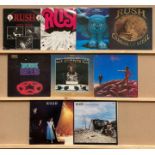 Eight Rush LPs and a 12" four track - 'Exit Stage Left', 'A Farewell to Kings', 'Hemispheres',