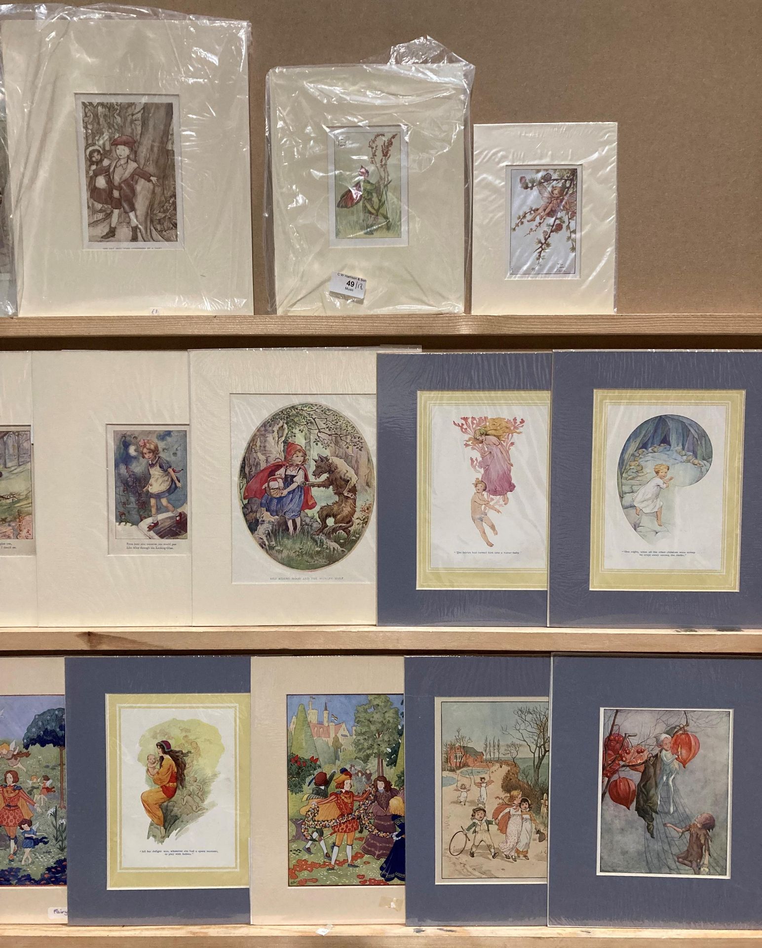 Eighteen mainly coloured book plates from the early 20th century - mainly children and fairies - - Image 3 of 3