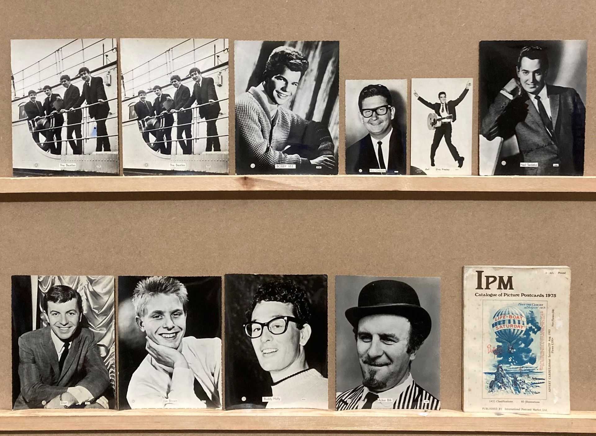 Black and white publicity photographs of The Beatles (2), Roy Orbison, Neil Sedaka, Bobby Vee,