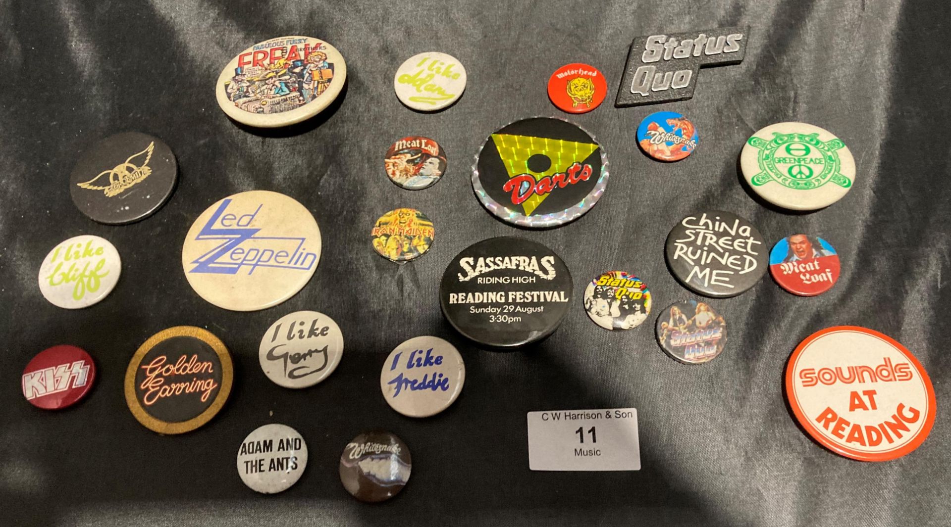 Twenty three rock related badges - Led Zeppelin, Status Quo, Meatloaf, - Image 2 of 2