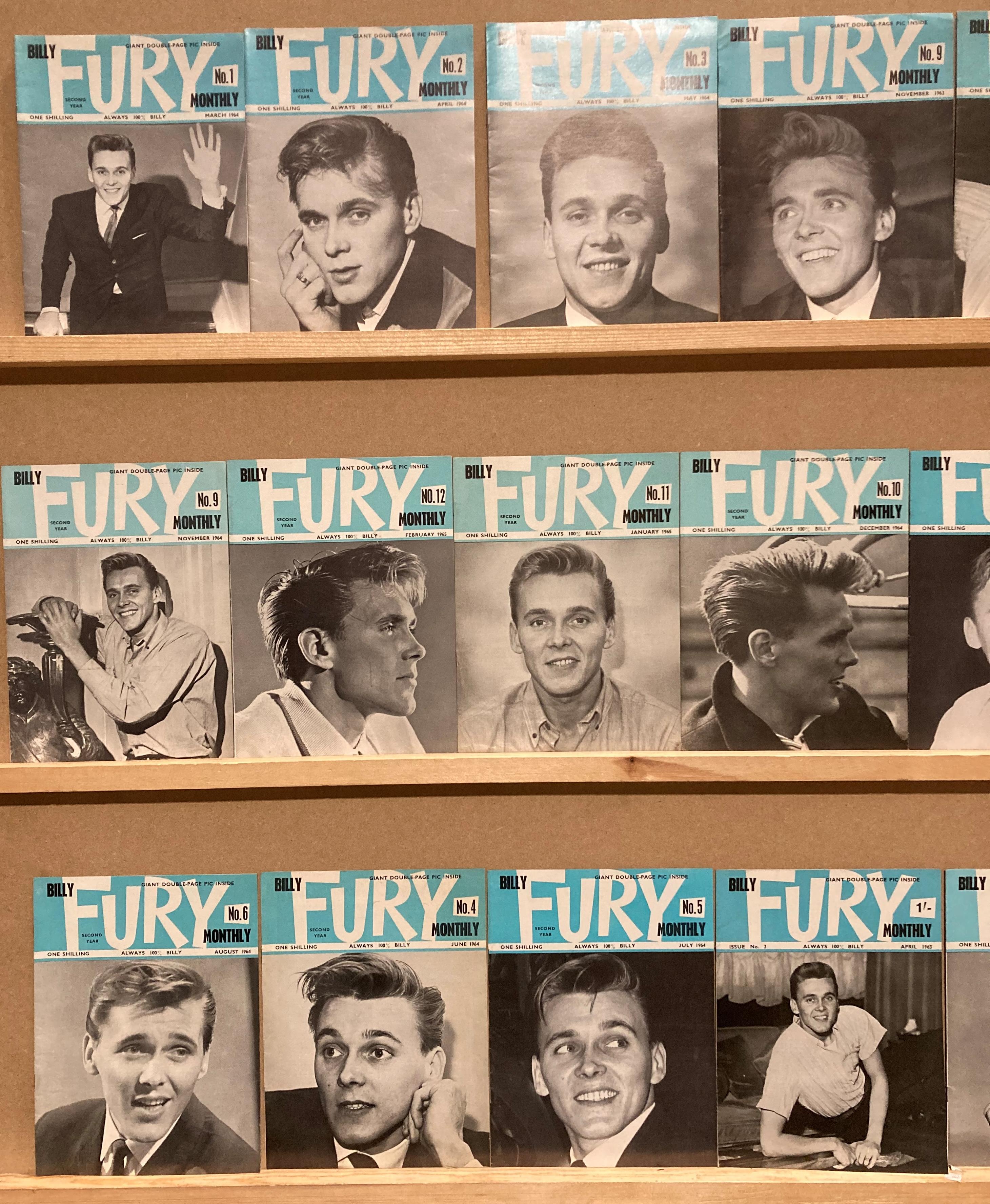 Contents to lid - twenty-one Billy Fury Monthly magazines, circa 1963/64, - Image 2 of 5