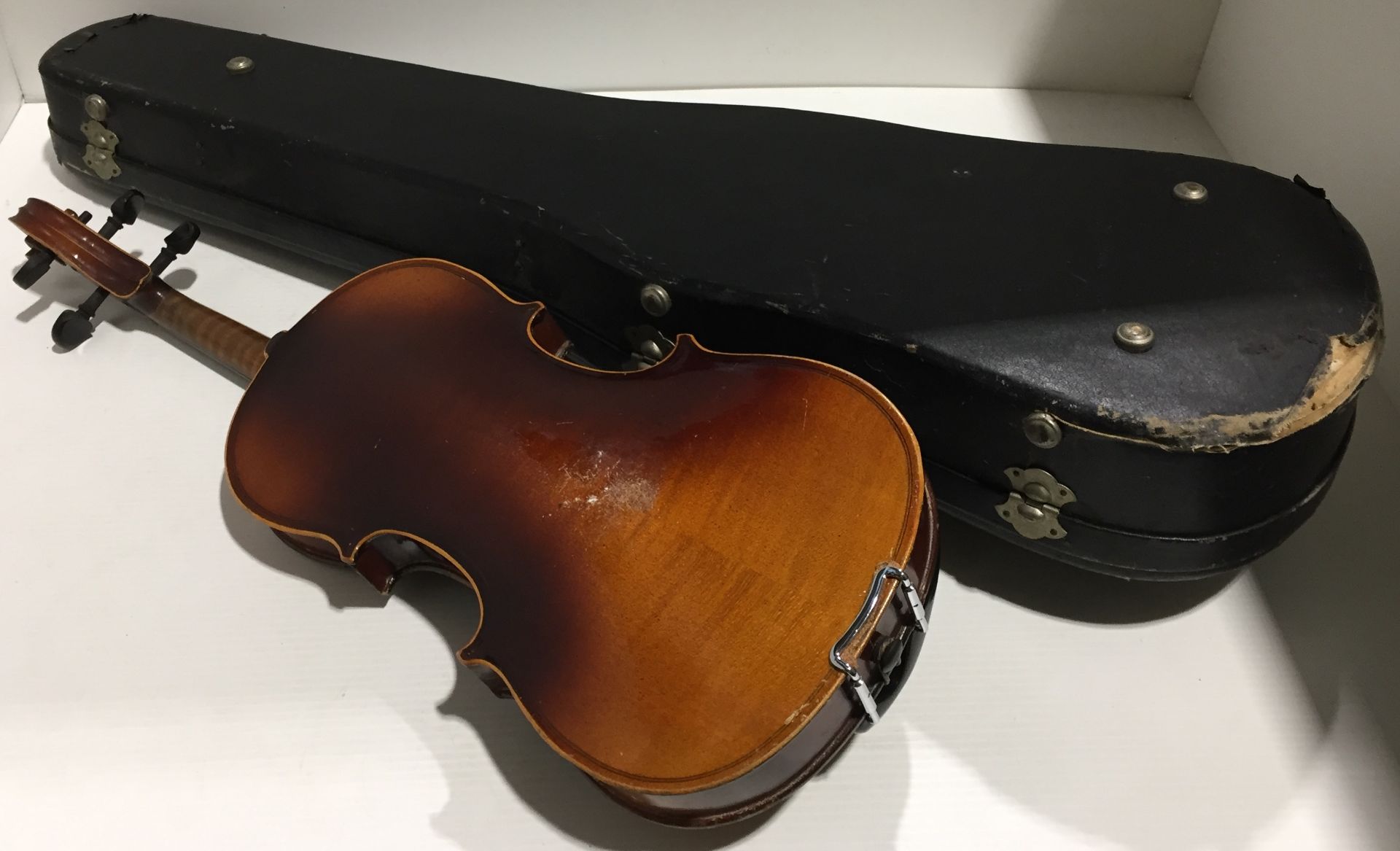 Violin, as seen, with new bridge and scratches, 56cm long, - Image 2 of 5