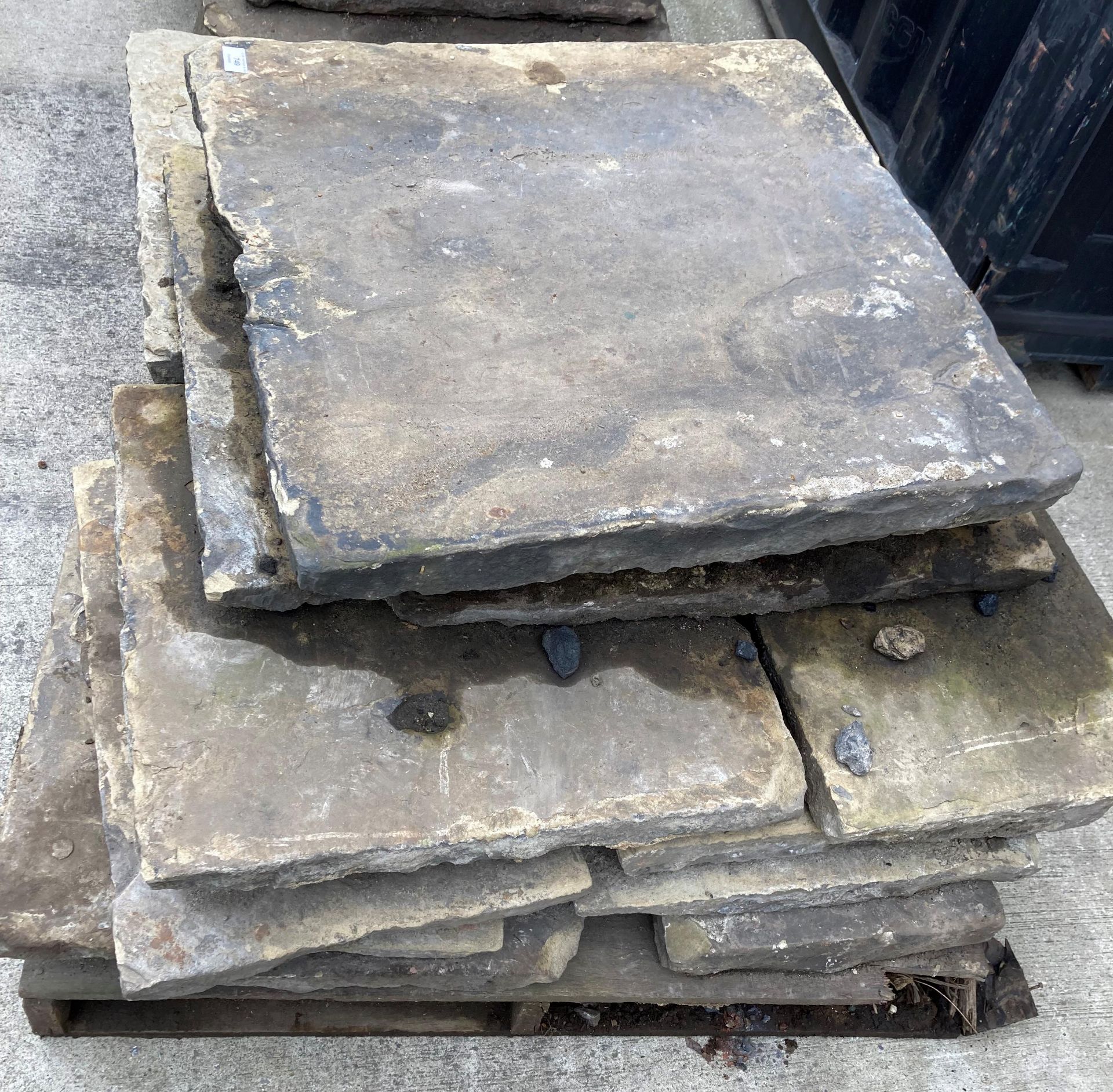 Contents to pallet - eleven pieces of York stone paving - sizes approximately 91cm x 63cm, - Image 3 of 3