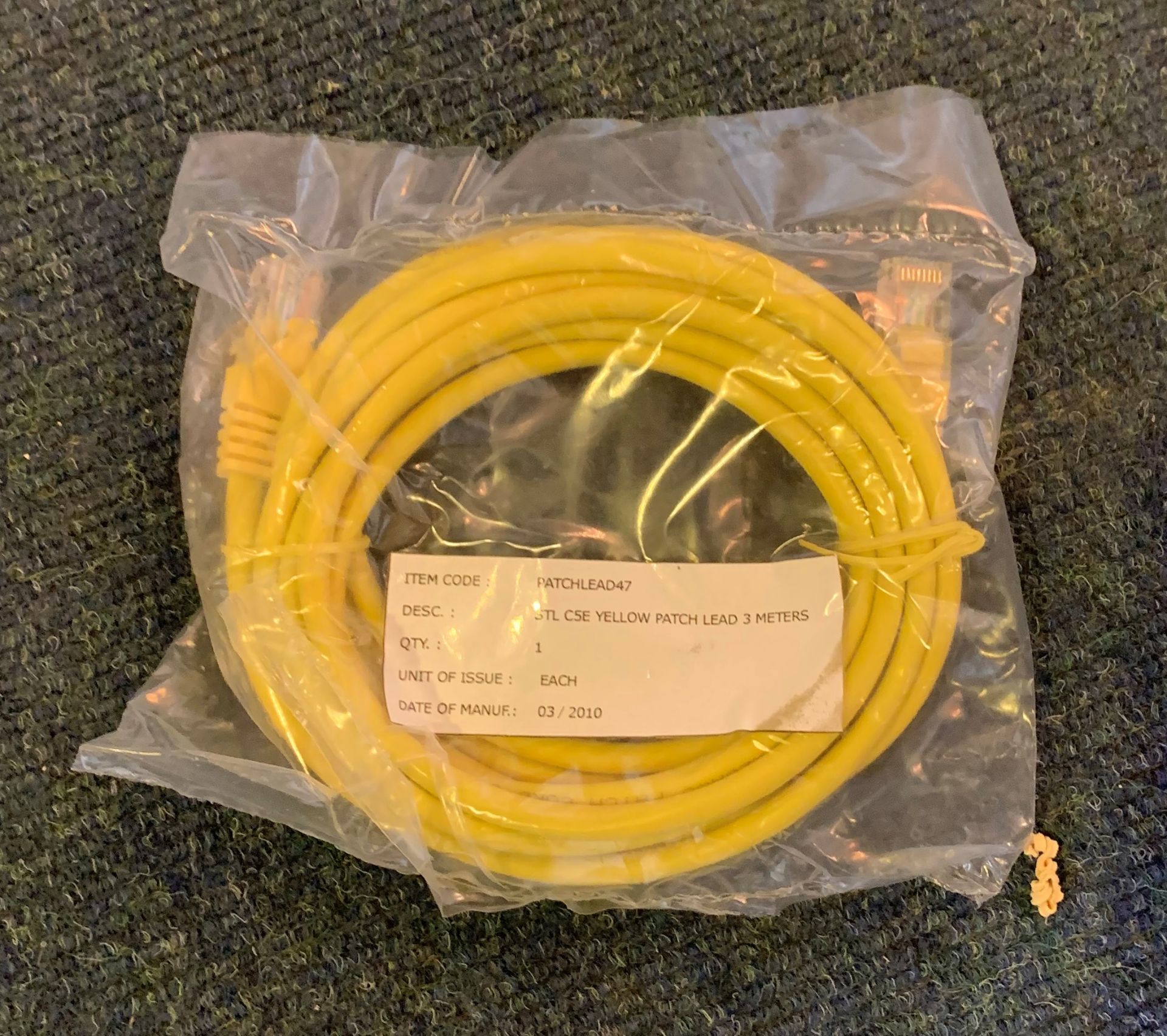 150x Yellow patch lead 3MB RJ45 cable